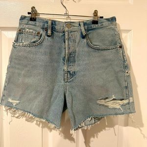 Agolde Riley denim high waist shorts size 28